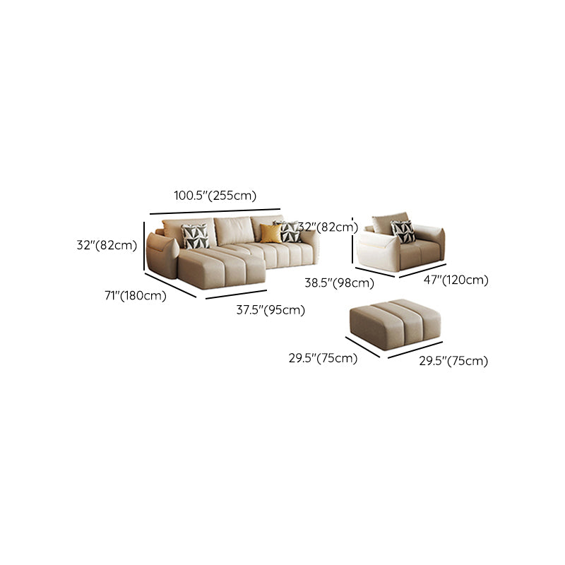 Tropical Fabric White Seating 32.2"H Standard Settee for Living Room