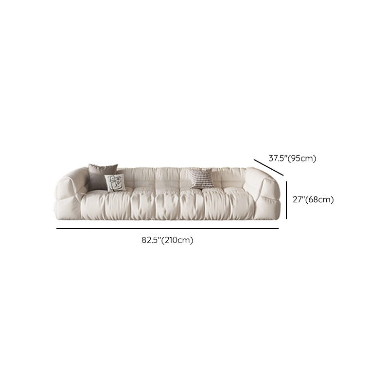 Contemporary White Cushions Tuxedo Arm Living Room Standard Settee