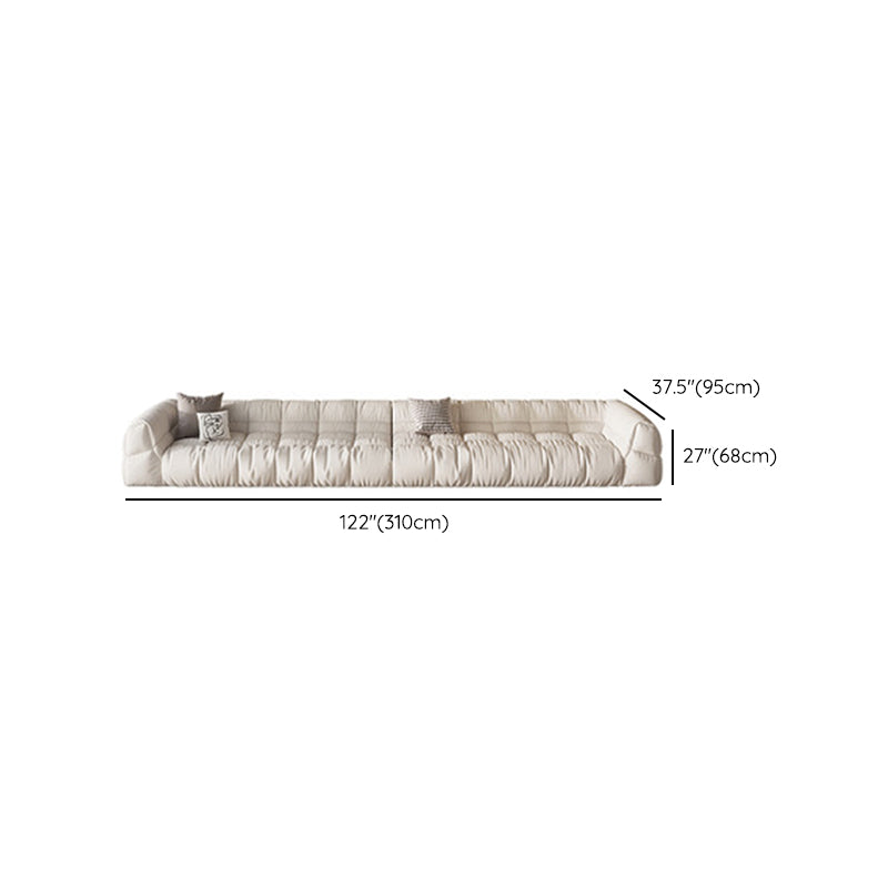 Contemporary White Cushions Tuxedo Arm Living Room Standard Settee
