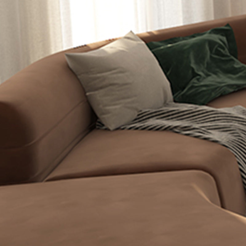 Velvet Sectional Sofa Contemporary Coffee Sofa for Living Room