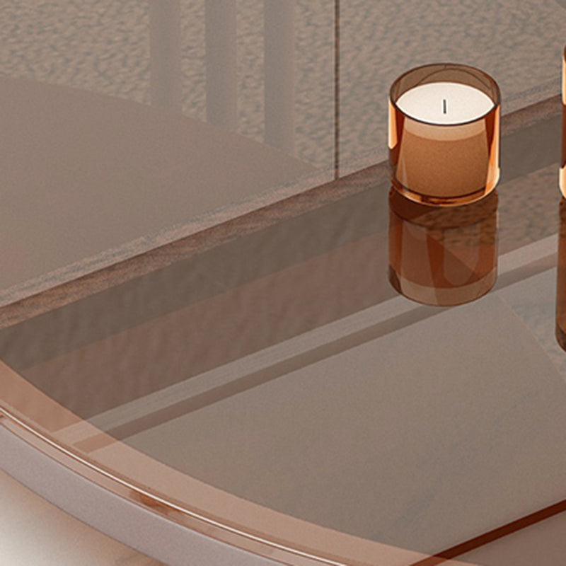 Frame Round Glam Coffee Table Slate Nesting Coffee Table Set