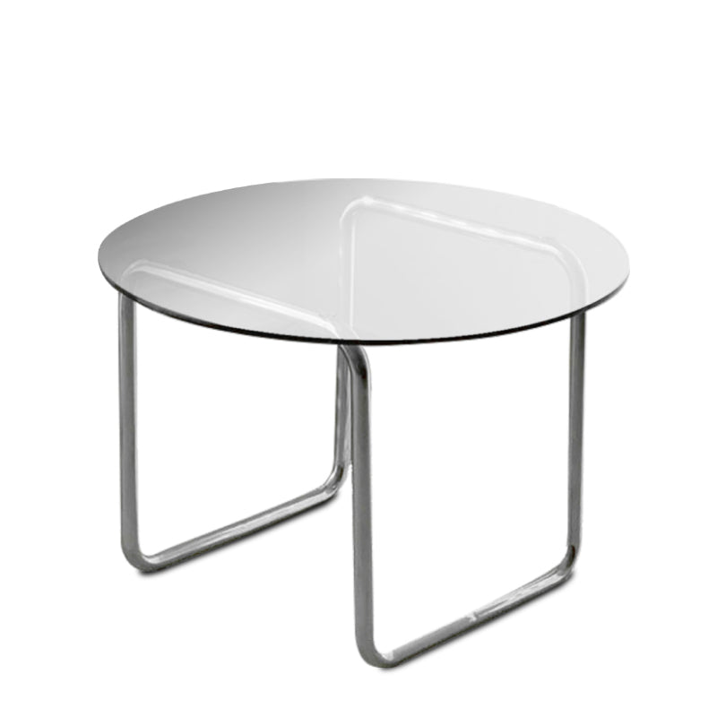 Modern Glass Coffee Table Round  Sled Coffee Table for Living Room