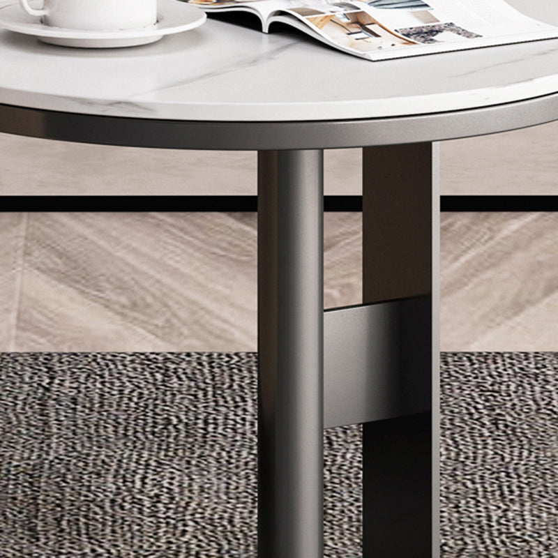 15"H Glam Coffee Table Slate Oval Single Coffee Cocktail Table