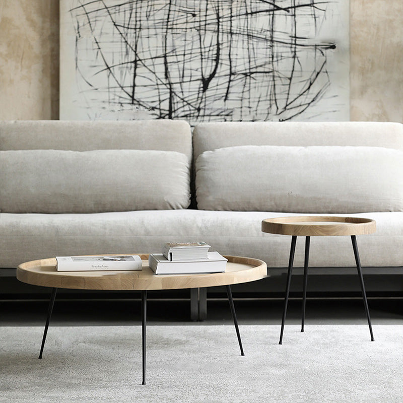 Modern Tray Top Coffee Table Round 3 Legs Coffee Table for Living Room