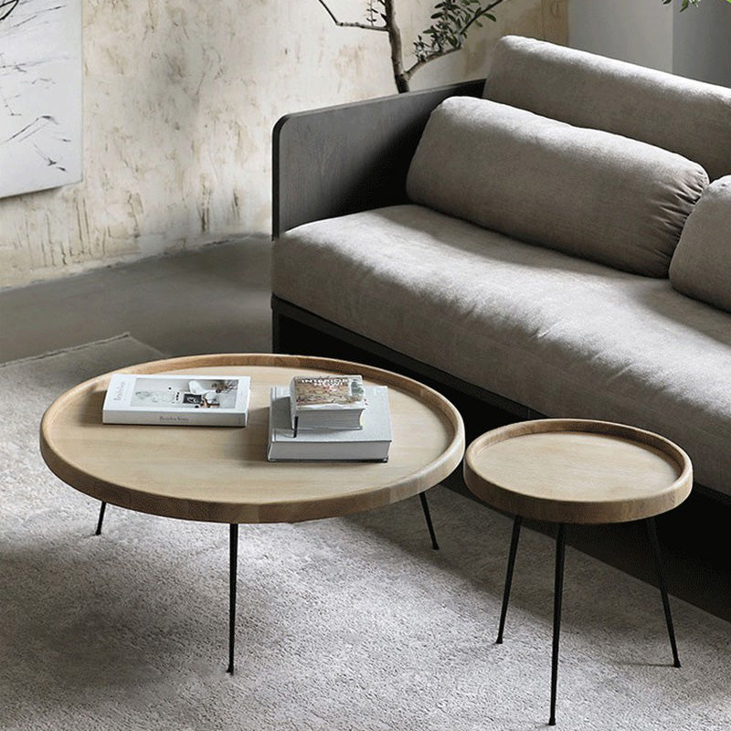 Modern Tray Top Coffee Table Round 3 Legs Coffee Table for Living Room