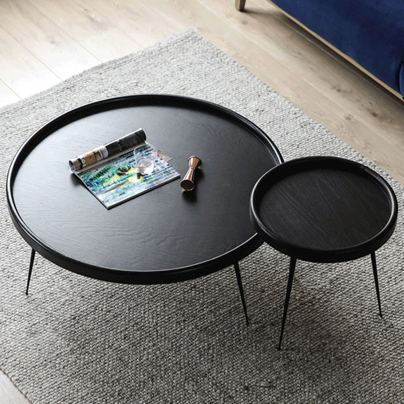 Modern Tray Top Coffee Table Round 3 Legs Coffee Table for Living Room