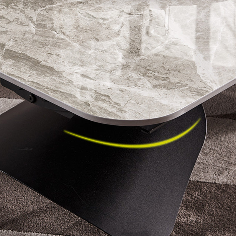 Glam Adjustable Height Coffee Table Slate Cross Legs Cocktail Table