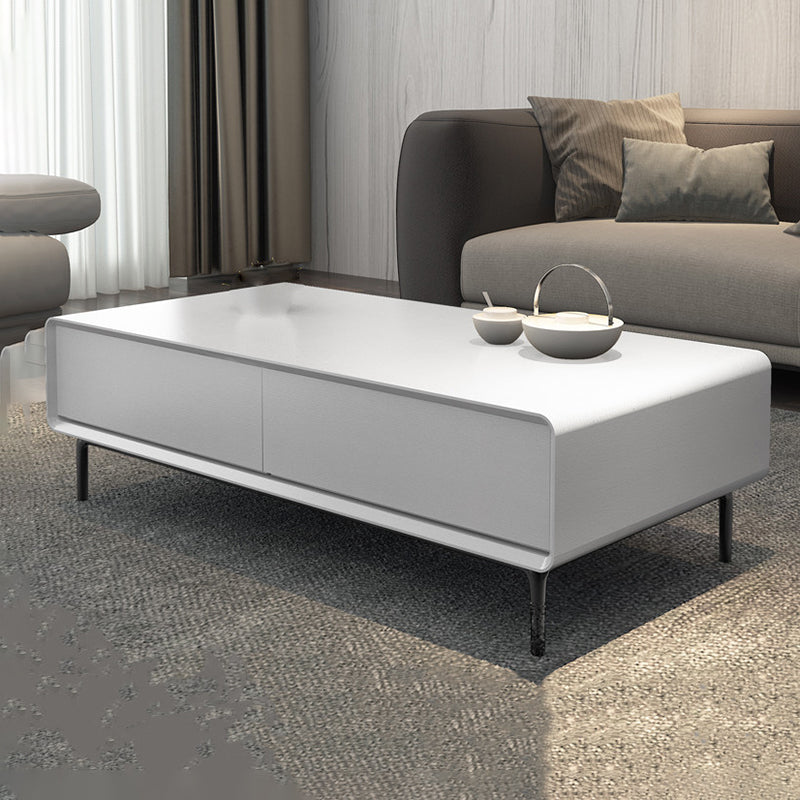 15"H Contemporary Coffee Table Single Coffee Cocktail Table with Storage