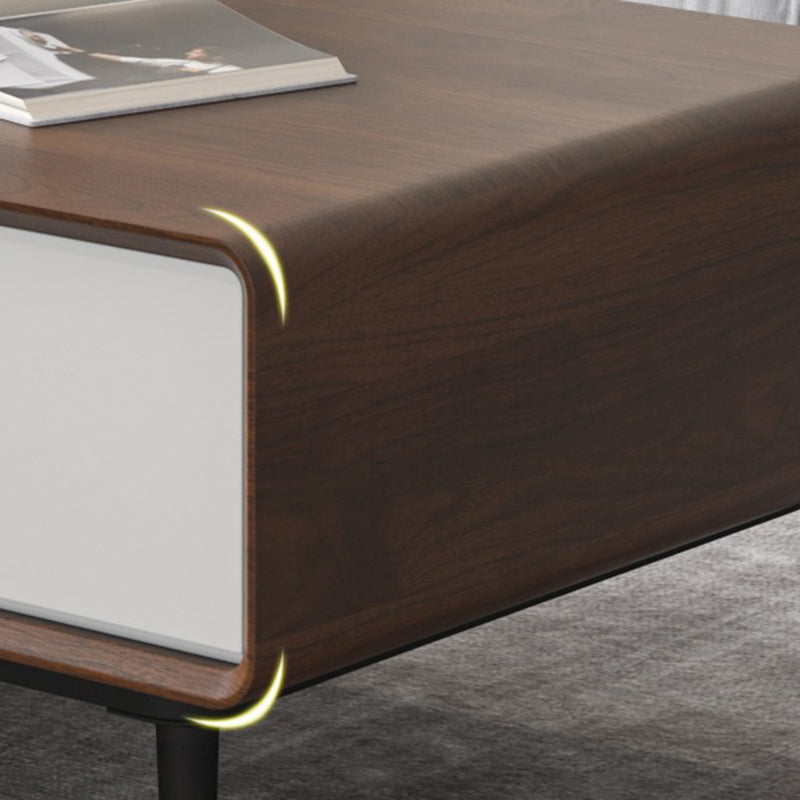 15"H Contemporary Coffee Table Single Coffee Cocktail Table with Storage