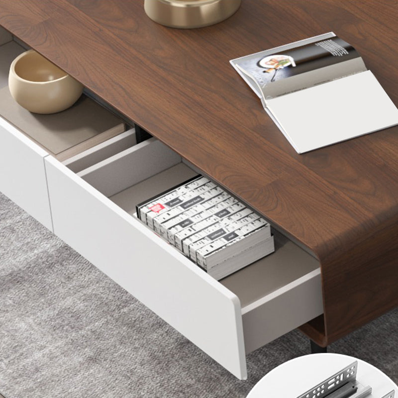 15"H Contemporary Coffee Table Single Coffee Cocktail Table with Storage