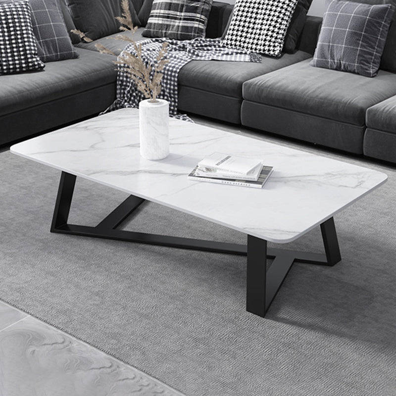 17"H Contemporary Coffee Table Single Slate Coffee Cocktail Table