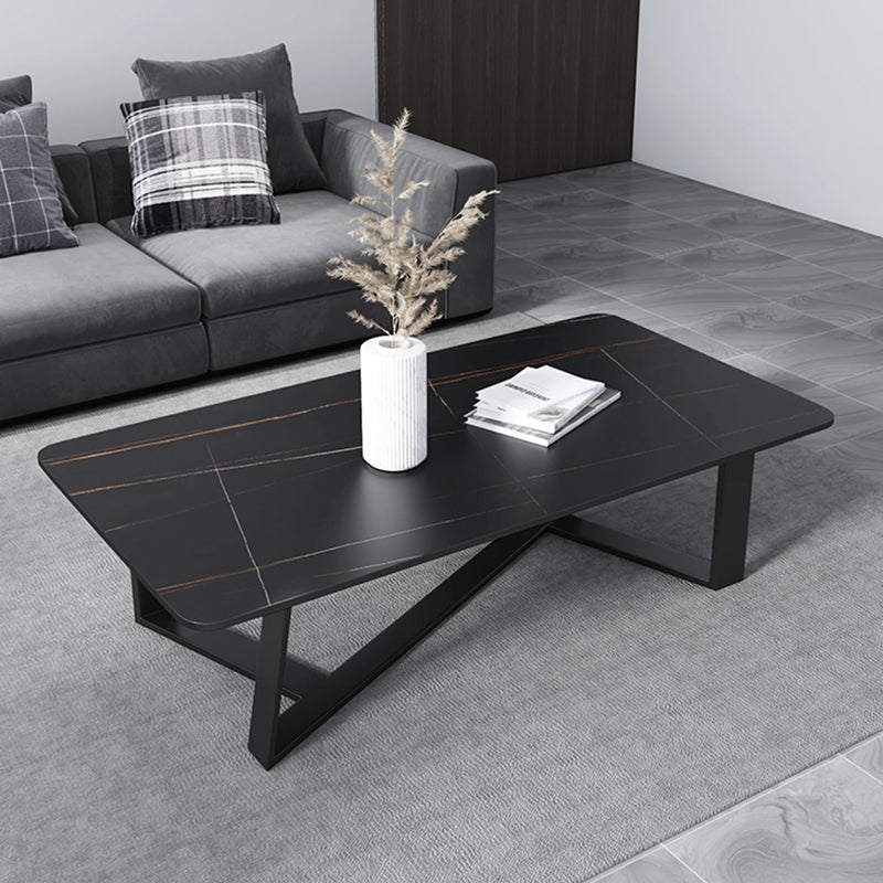 17"H Contemporary Coffee Table Single Slate Coffee Cocktail Table