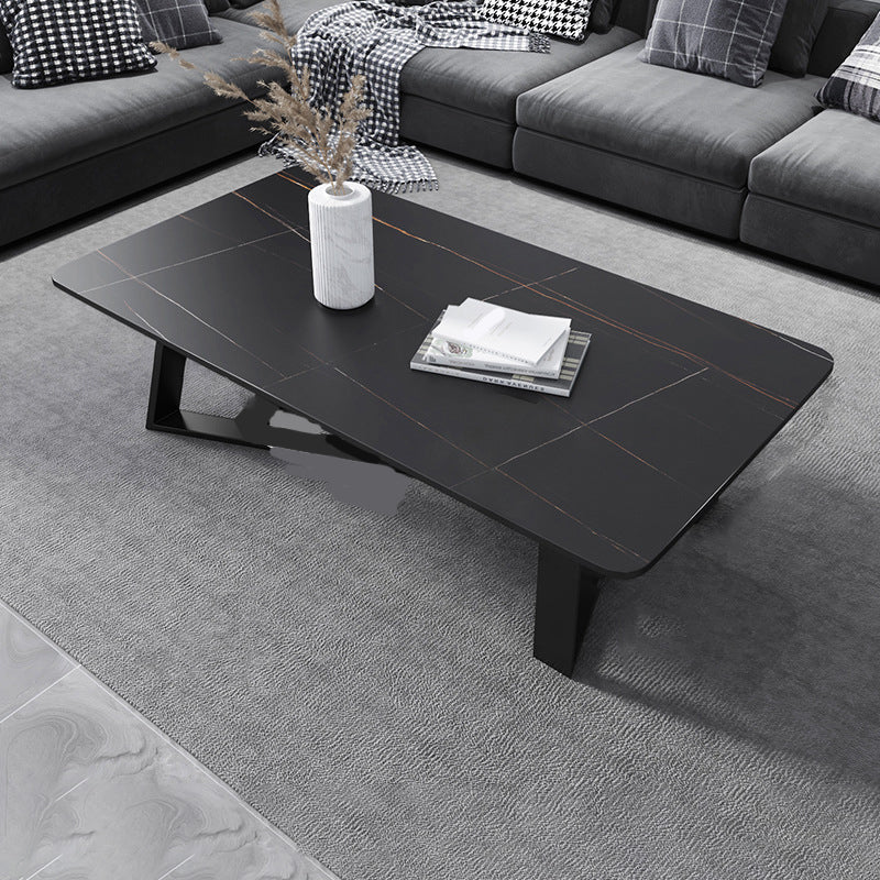 17"H Contemporary Coffee Table Single Slate Coffee Cocktail Table