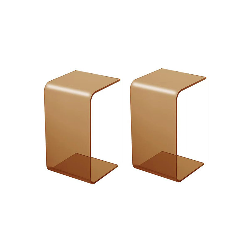 Acrylic Living Room Side Table Square C-shape Side End Snack Table