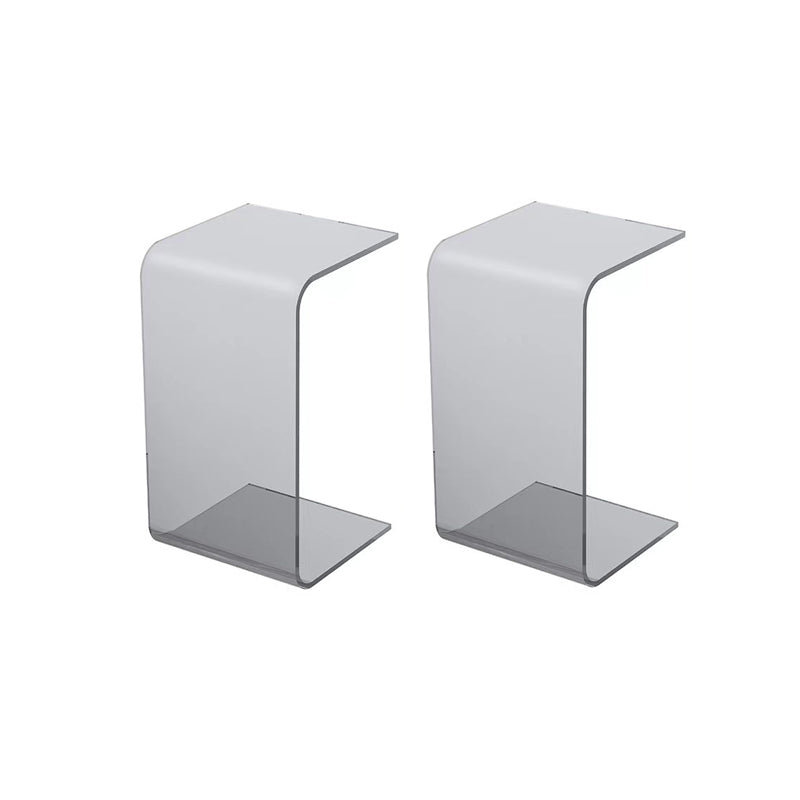 Acrylic Living Room Side Table Square C-shape Side End Snack Table