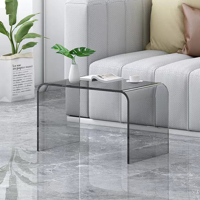 Acrylic Living Room Side Table Square C-shape Side End Snack Table