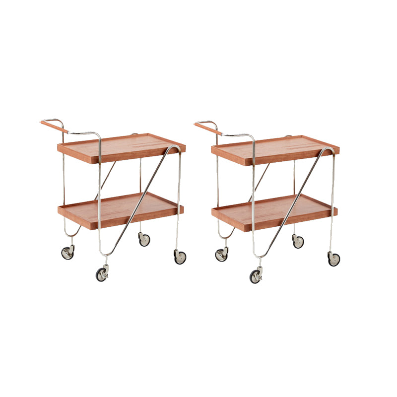 Scandinavian Solid Wood Side Table Tray Top Side End Table with Wheels