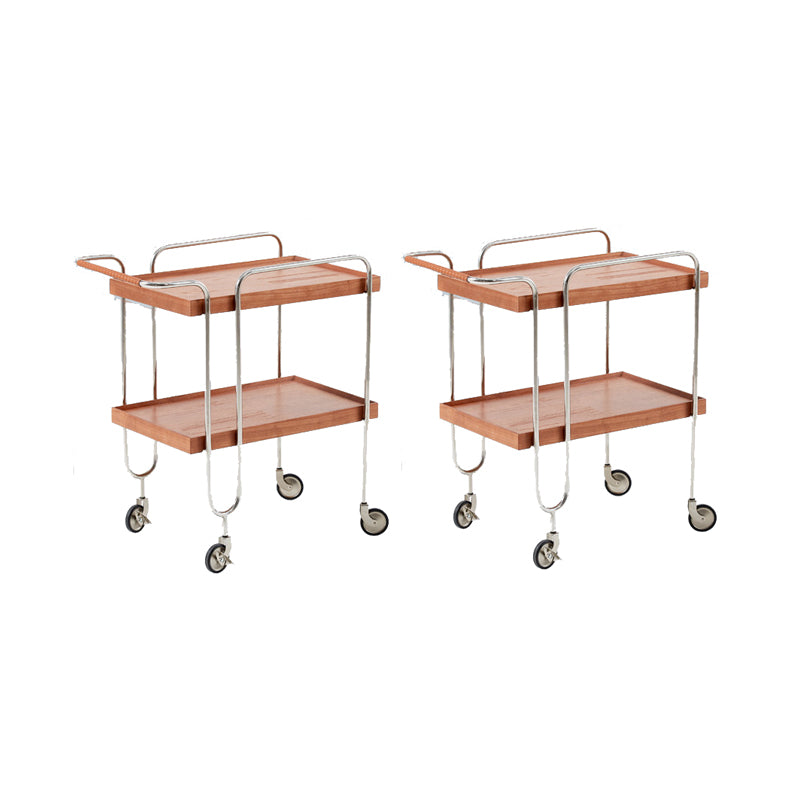 Scandinavian Solid Wood Side Table Tray Top Side End Table with Wheels