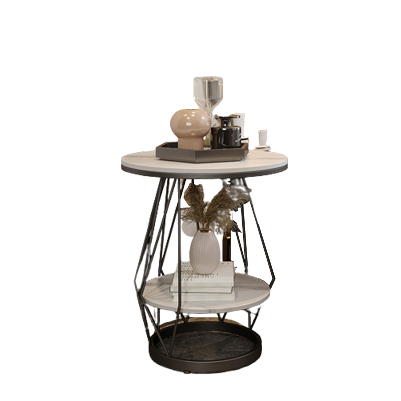 Luxurious Metal Side Table Round Frame Sofa Side Accent Table