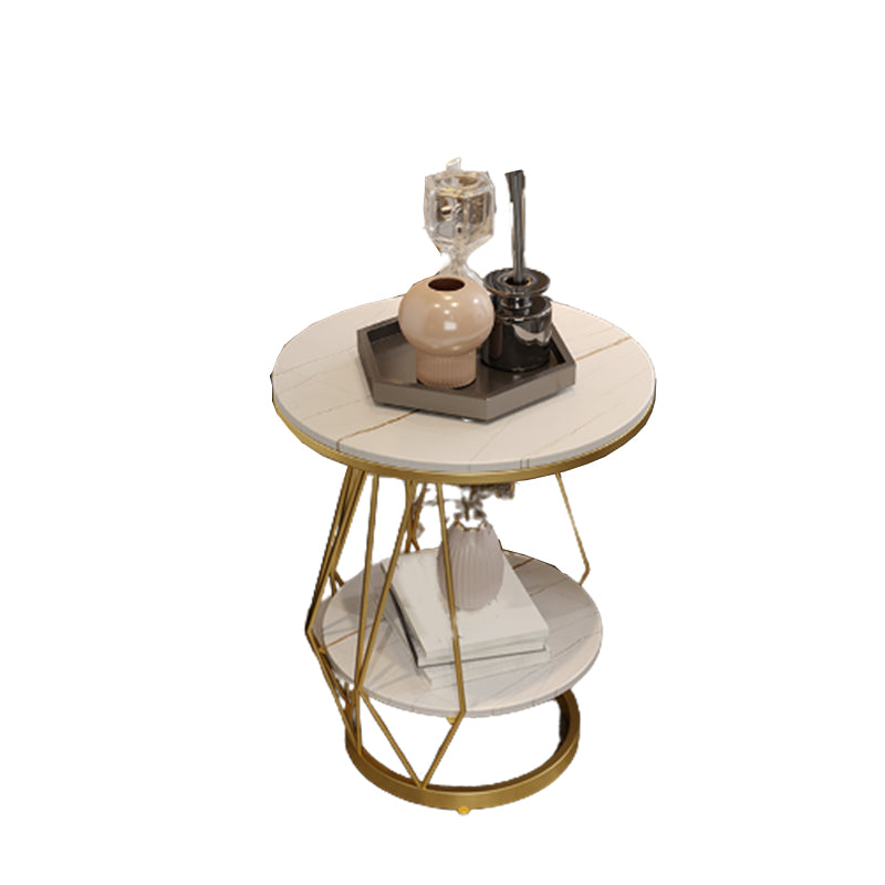 Luxurious Metal Side Table Round Frame Sofa Side Accent Table