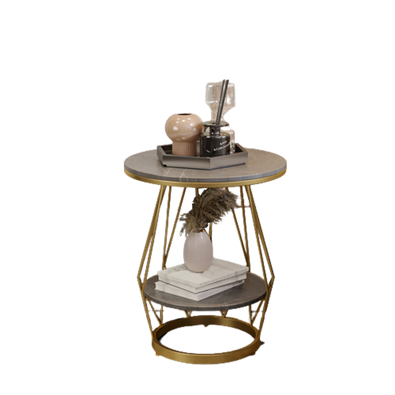 Luxurious Metal Side Table Round Frame Sofa Side Accent Table