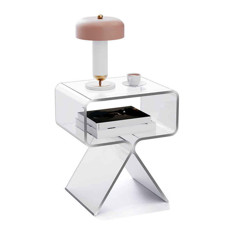 11" Wide Glam Side Table Acrylic Accent Side Table for Bedroom