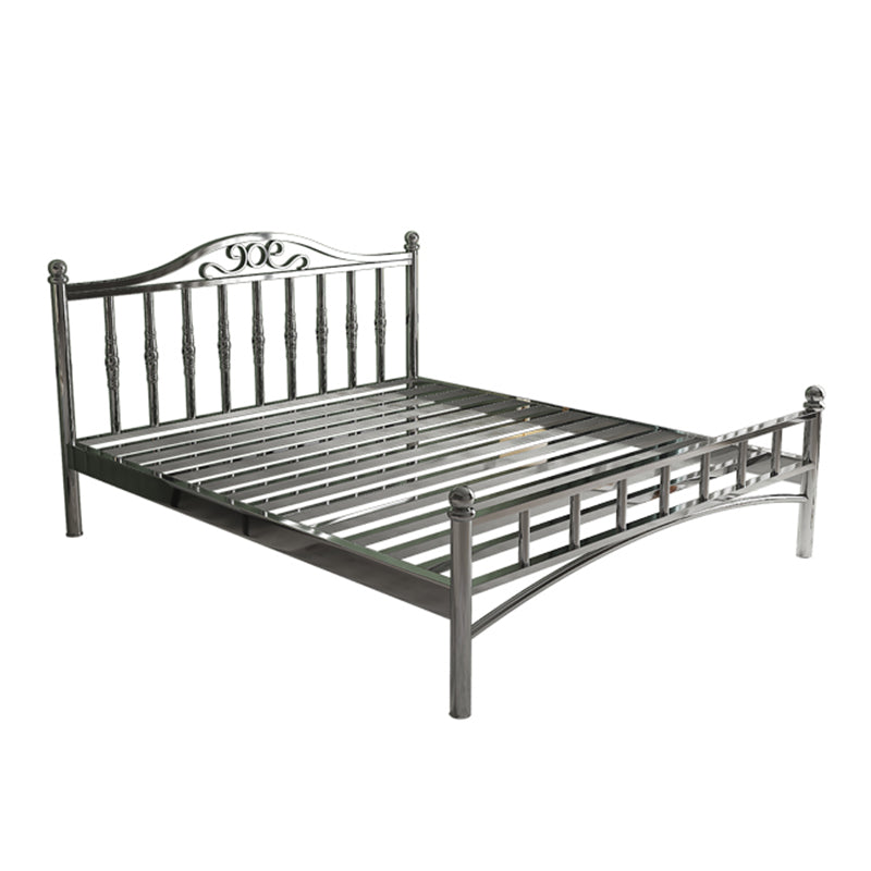 Modern Silver Color Bed Headboard Standard Bed with Metal Legs