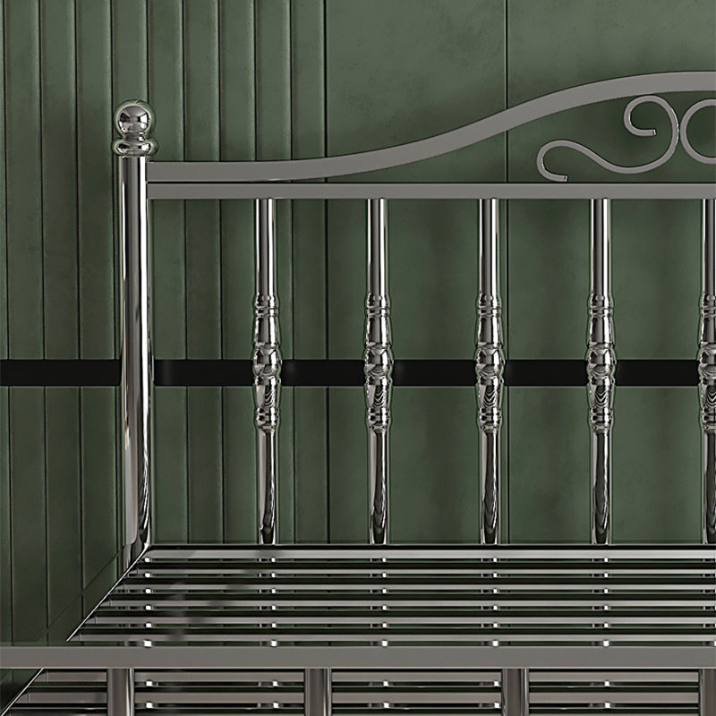 Modern Silver Color Bed Headboard Standard Bed with Metal Legs