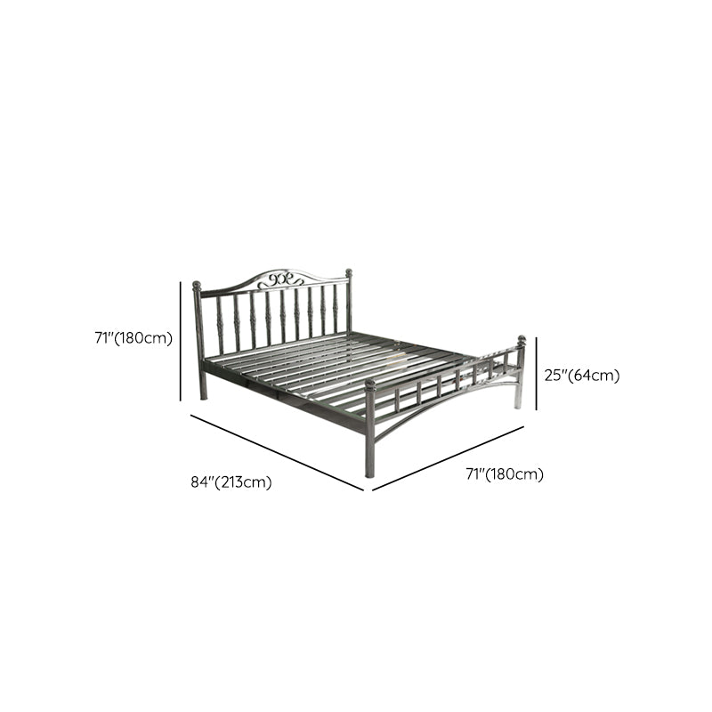 Modern Silver Color Bed Headboard Standard Bed with Metal Legs