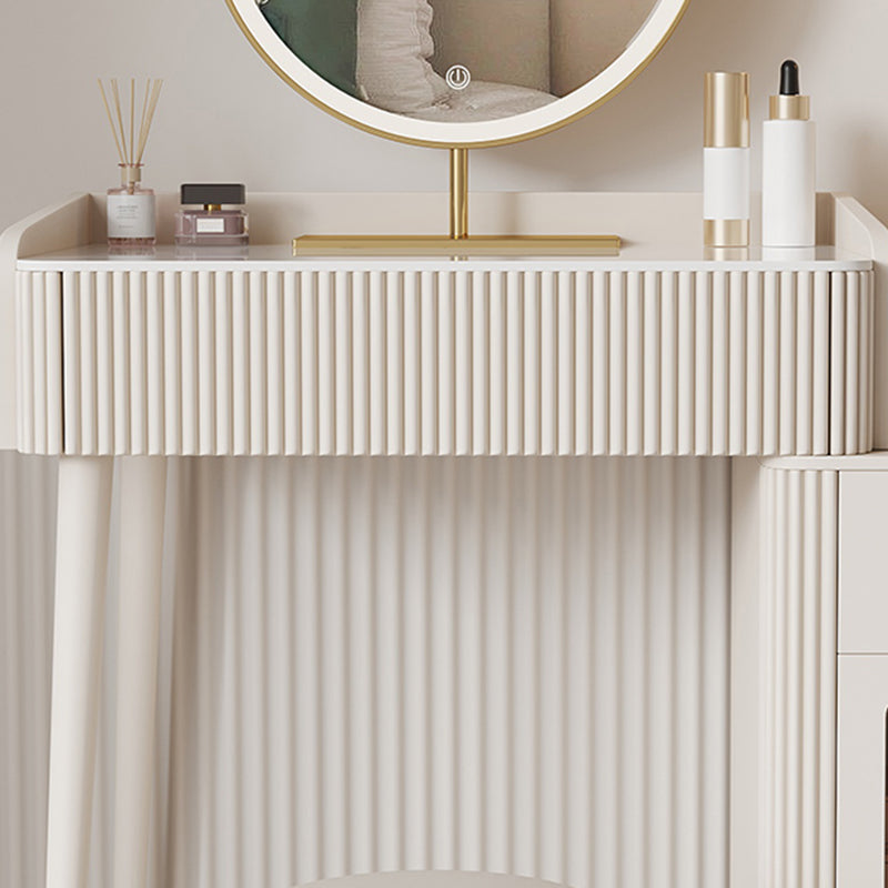 Stool Slate Vanity Table White Vanity Set with Lights Mirror