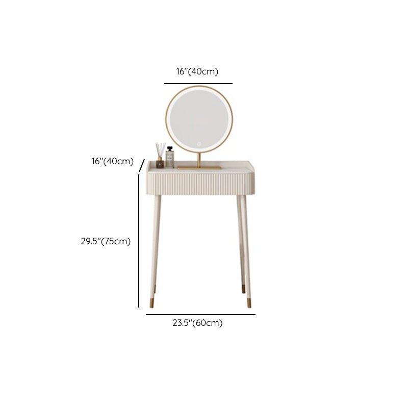 Stool Slate Vanity Table White Vanity Set with Lights Mirror
