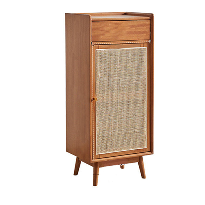 Mid-Century Modern Rectangle Storage Cabinet Natural Finish Accent Cabinet