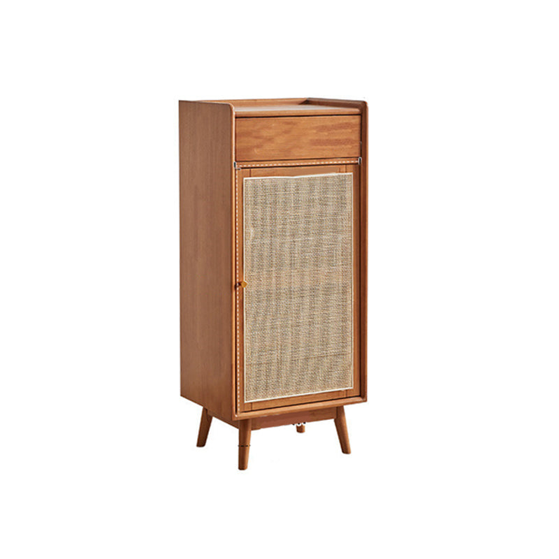 Mid-Century Modern Rectangle Storage Cabinet Natural Finish Accent Cabinet