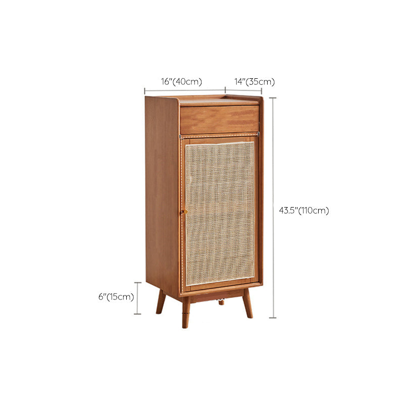 Mid-Century Modern Rectangle Storage Cabinet Natural Finish Accent Cabinet