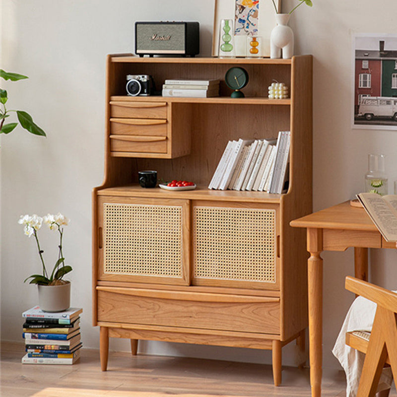 Mid-Century Modern Rectangle Storage Cabinet Solid Wood Accent Cabinet