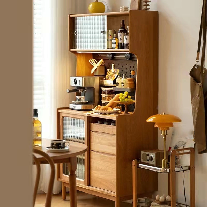 Mid-Century Modern Rectangle Storage Cabinet Solid Wood Accent Cabinet