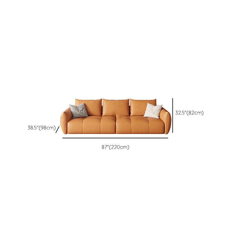 32"H Mid-Century Modern Sectional Sofa Leather Stain-Resistant Sleeper Sectional