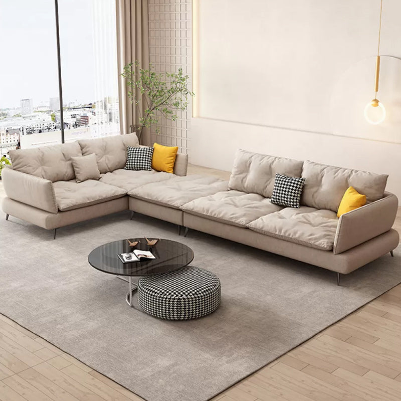 Scandinavian Living Room sofa Flared Arm Cushions Fabric Seating