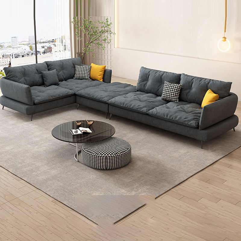 Scandinavian Living Room sofa Flared Arm Cushions Fabric Seating