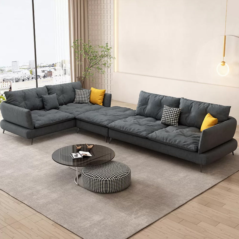 Scandinavian Living Room sofa Flared Arm Cushions Fabric Seating