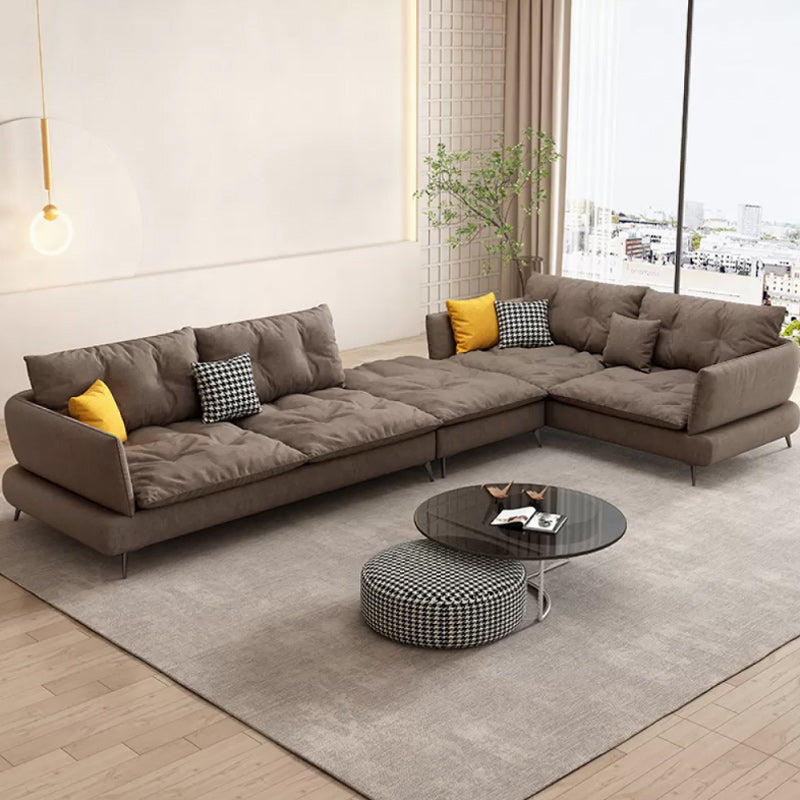 Scandinavian Living Room sofa Flared Arm Cushions Fabric Seating