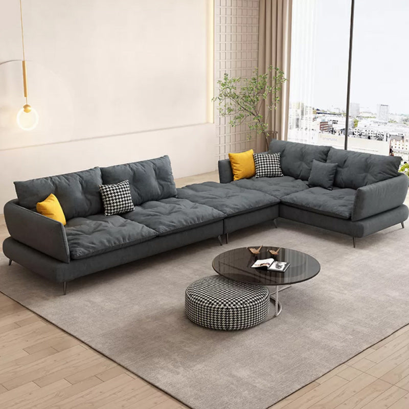 Scandinavian Living Room sofa Flared Arm Cushions Fabric Seating