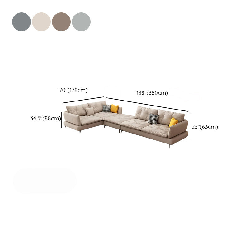 Scandinavian Living Room sofa Flared Arm Cushions Fabric Seating