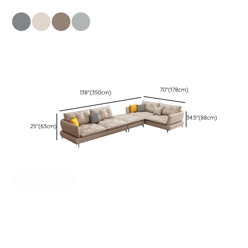 Scandinavian Living Room sofa Flared Arm Cushions Fabric Seating