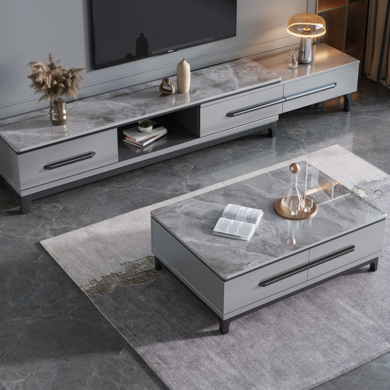 Contemporary Slate Coffee Table Single Rectangle Coffee Table with Storage