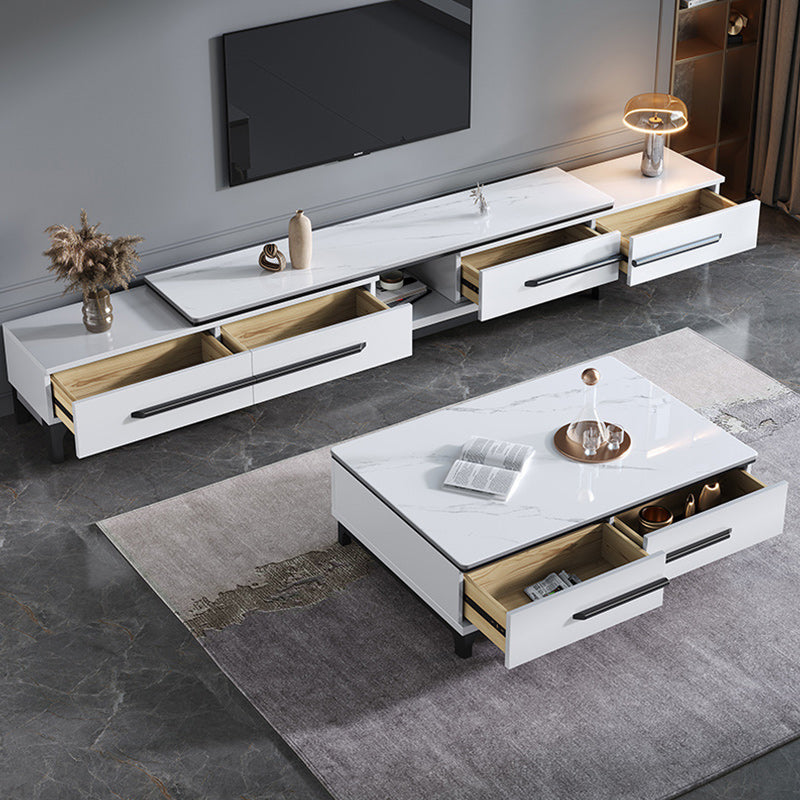 Contemporary Slate Coffee Table Single Rectangle Coffee Table with Storage