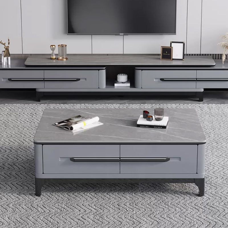 Contemporary Slate Coffee Table Single Rectangle Coffee Table with Storage