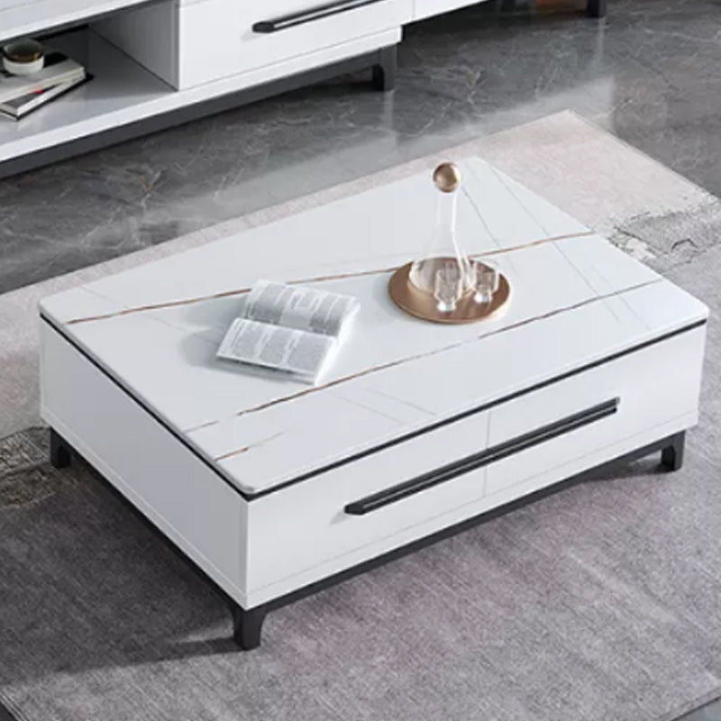 Contemporary Slate Coffee Table Single Rectangle Coffee Table with Storage