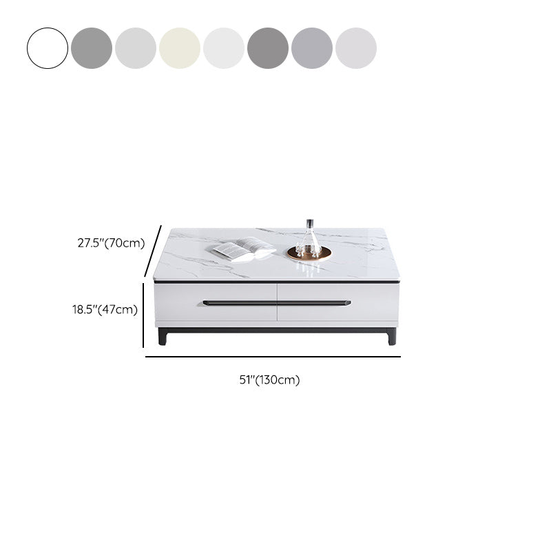 Contemporary Slate Coffee Table Single Rectangle Coffee Table with Storage