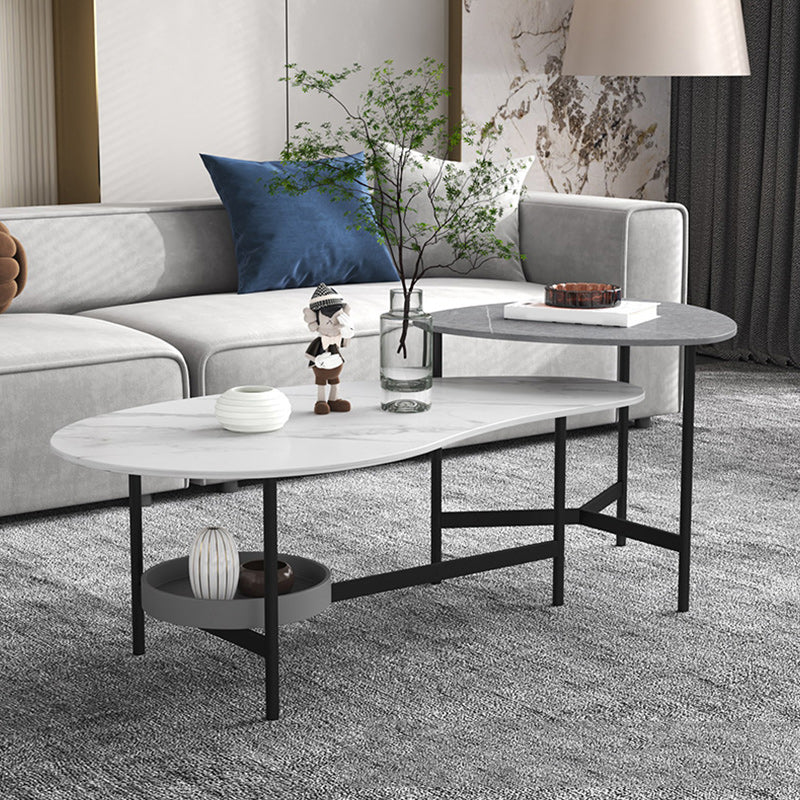 Contemporary Cocktail Table Faux Stone Coffee Cocktail Table